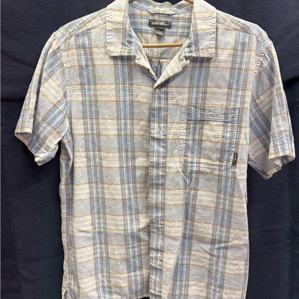 Y2KEddie Bauer Blue and Tan Checkered Shirt